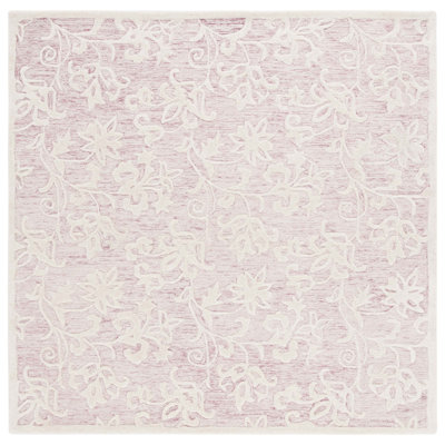 Tapis floral en laine et coton touffeté à la main Metro
