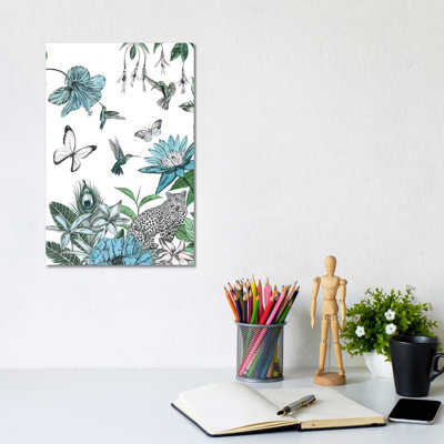 Leopard And Flowers by Amelia Ilangaratne - Wrapped Canvas Print