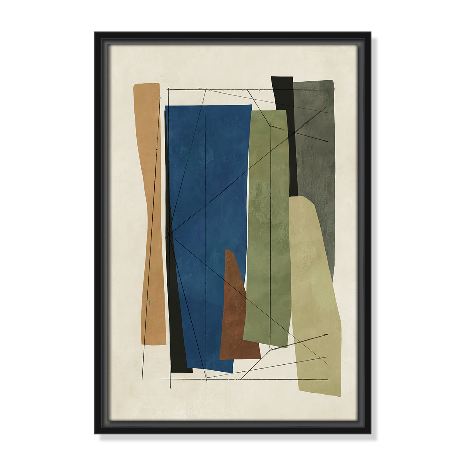 Beckton "Sync I" Print by Tom Reeves, 19.5" H x 13.5" W x 2" D, Black Framed
