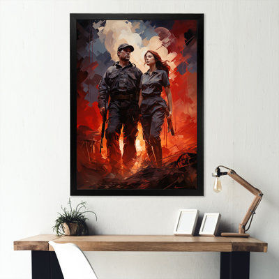 «Military Solider Couple», reproduction d'art sur toile