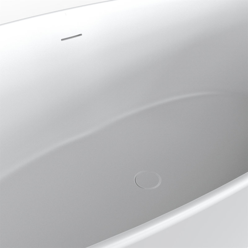 66.9 Inch Freestanding Solid Surface Soaking Bathtub