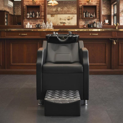 Ensemble de shampooing et bol Professional Professional - capacité de 450 lb, cuve en ABS profond, similicuir, plomberie double, assemblage facile