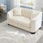 Canapés à compression, 59 po. Chesterfield moderne en velours beige pour la maison