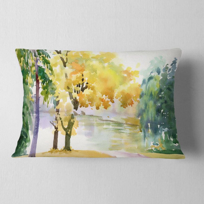 Coussin aquarelle Landscape, Rectangle, 12 po x 20 po