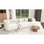 Canapé modulaire de 132 po au design incurvé, canapé modulaire en chenille 2 pièces avec 4 coussins, éponge moelleuse et coussin à ressorts, grand canapé modulaire en éponge pour le salon-246824612