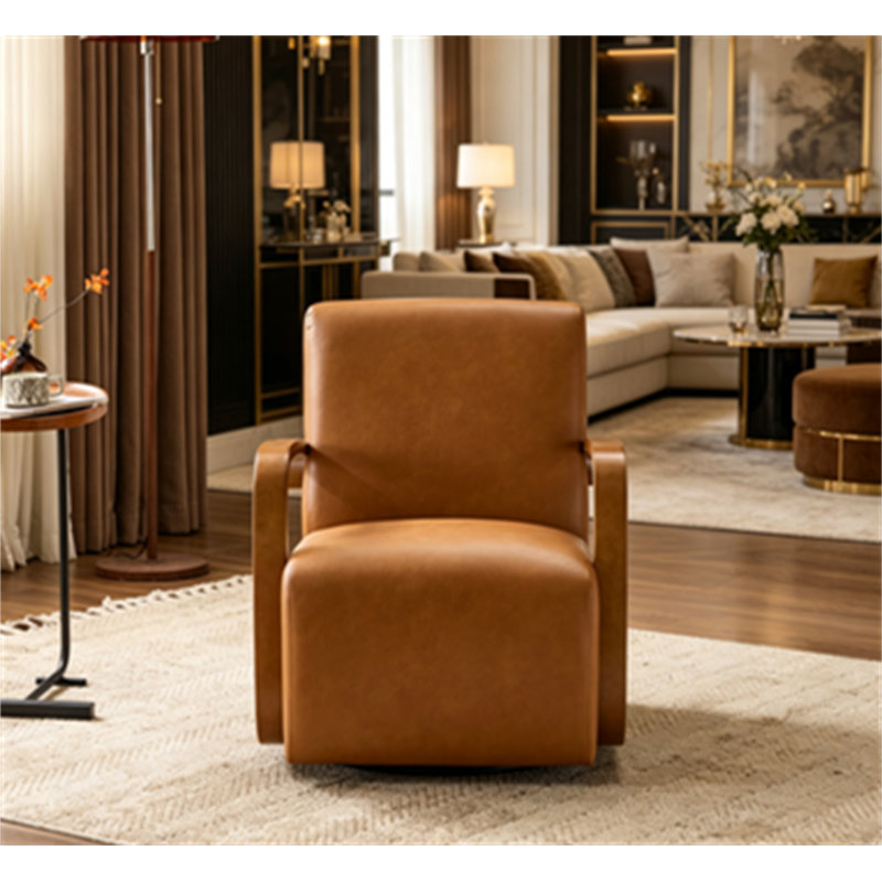 Ergonomic Swivel Accent Chair With Lumbar Support And 360-Degree Rotation For Comfortable Prolonged Seating