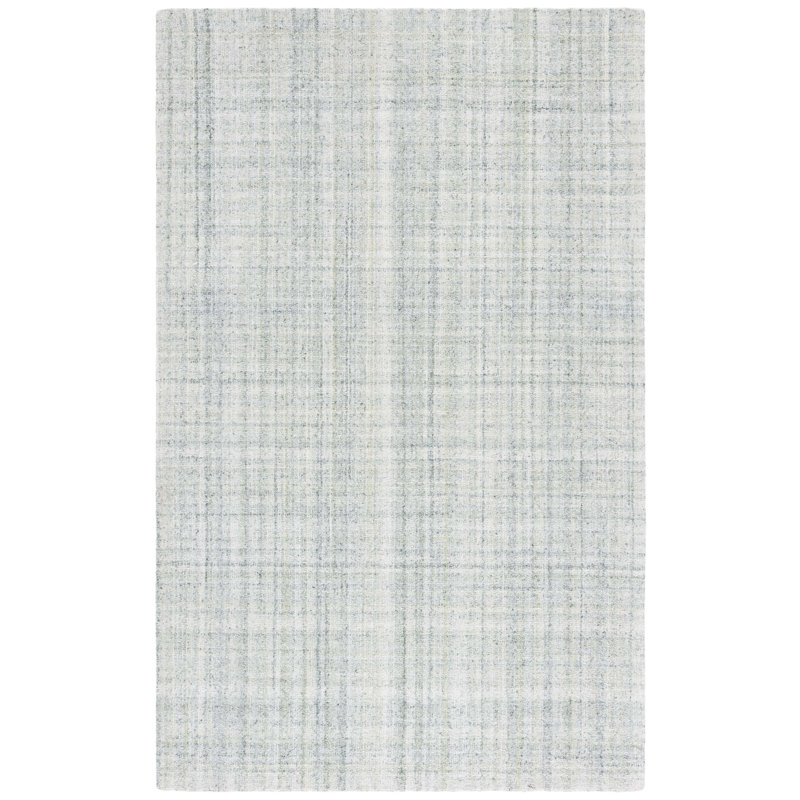 Abstract 976 Hand Tufted Pet/Cotton Abstract Indoor Use Only Rug in Light Green/Ivory, Rectangle 8' x 10'