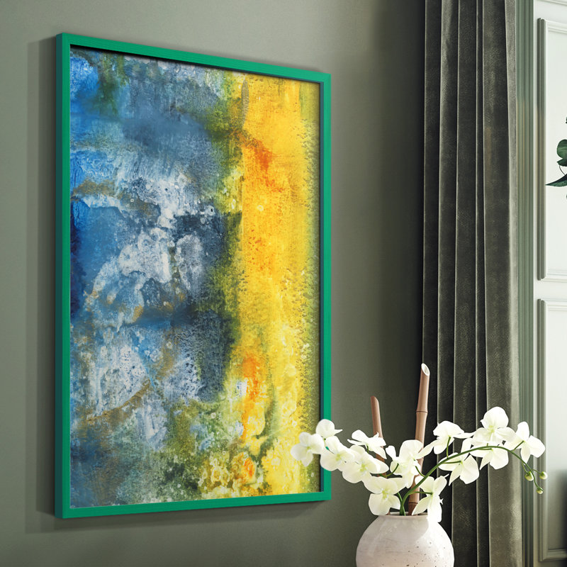 Aquatic Energy II, reproduction encadrée - bois massif, Vert, H 10 po x l 8 po