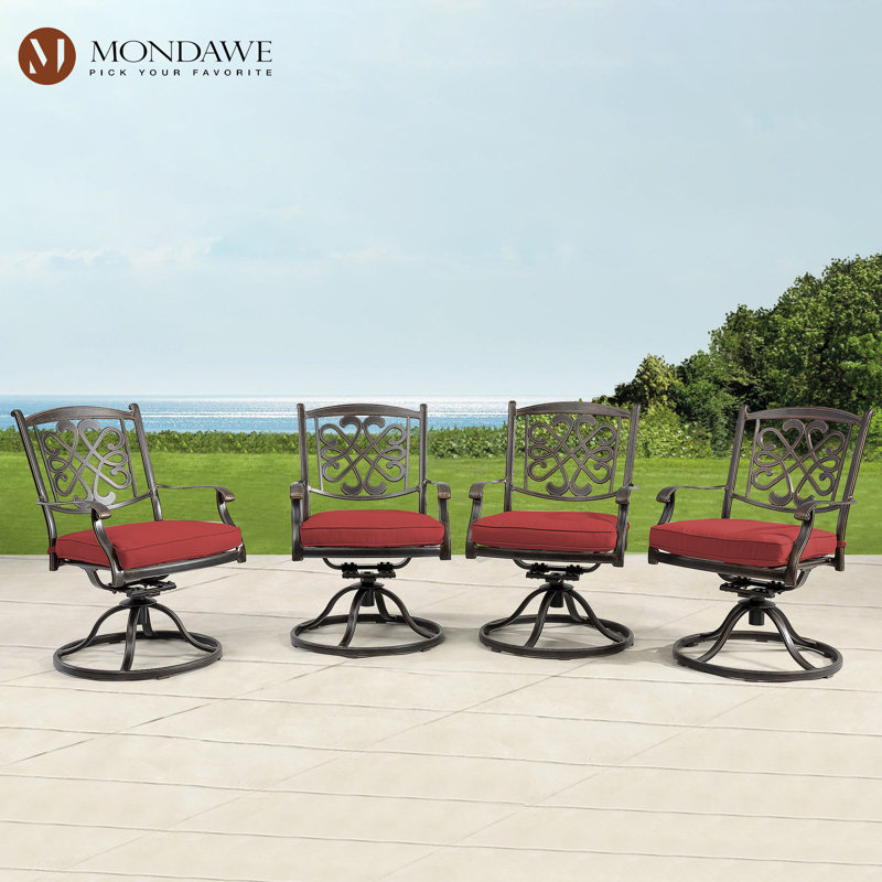 Chaise de patio pivotante avec coussin