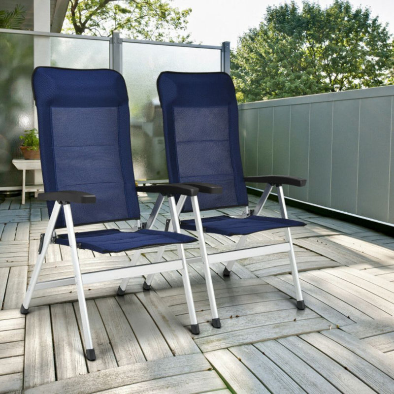 2 Pieces Patio Chair With Adjust Portable Headrest
