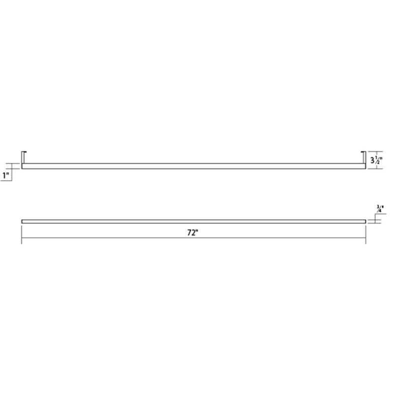Thin-Line™ 1 - Light LED Bath Bar, Satin White, 3000K, 0.75'' H X 72'' W X 3.5'' D