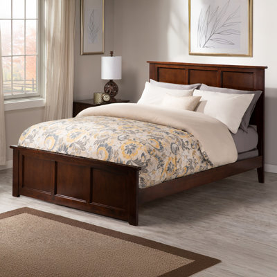 Amear Solid Wood Foundation Bed with Matching Footboard
