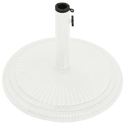 Base de parasol de patio en fonte blanche à motif floral 17,7 x 11,8 po