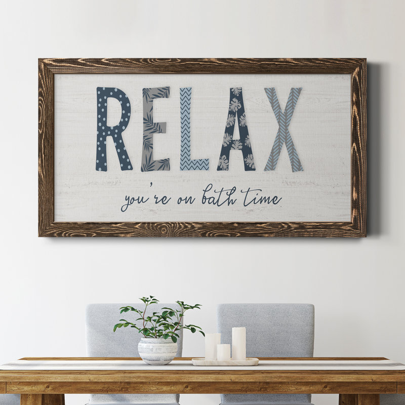 Relax - art textuel sur toile encadré, Noyer
