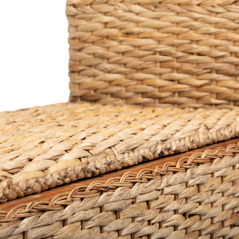Banc de rangement en osier Akeeb