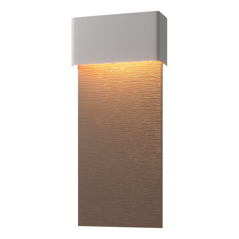 Stratum Integrated LED Outdoor Flush Mount, Coastal Burnished Steel, Coastal Bronze, 21.8" H x 9.5" W x 3.7" D