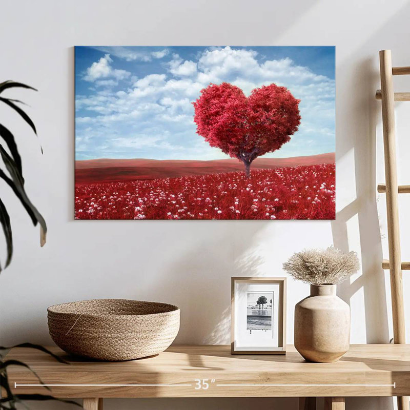 Harnek Red Tree Heart, 16" H x 24" W