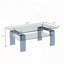 Table basse en verre trempé avec pieds en verre - Design moderne à 2 niveaux-750475927