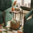 C-Shaped End Table with Solid Wood Top & Steel Base, TV Tray for Living Room, Side Table Nightstand for Sofa Side, Bedroom-882125706