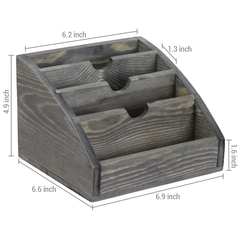 Sederi Solid Wood Office Mail Desk Organiser, Ash Grey