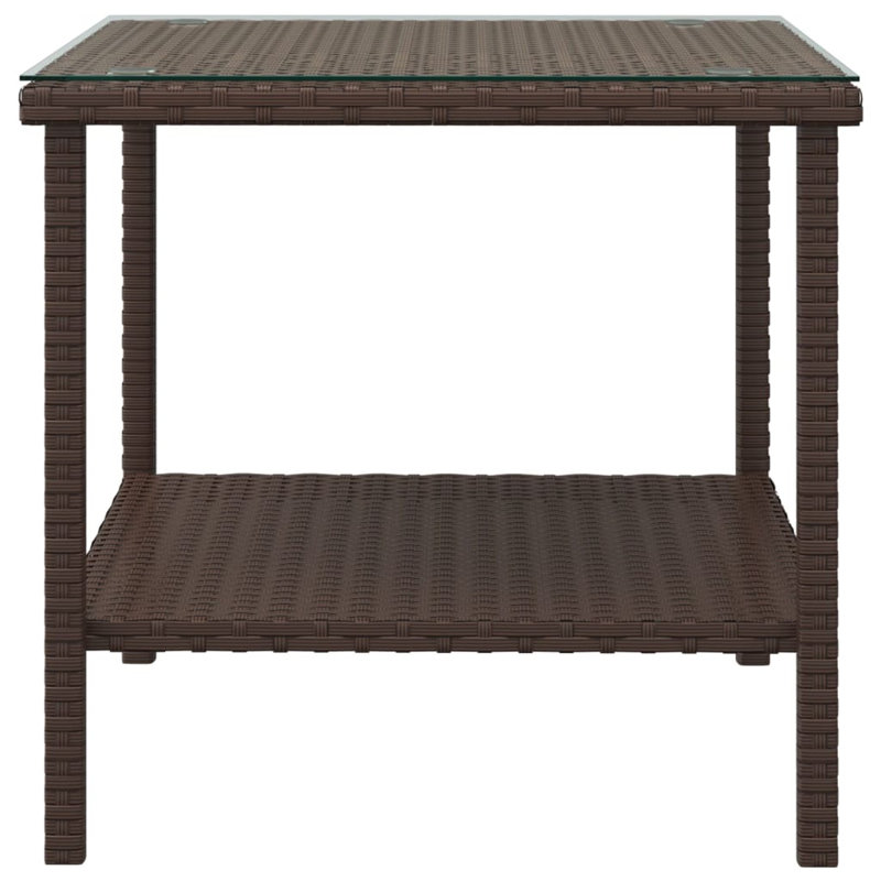 Isaque Square Metal Outdoor Side Table , 17.7'' in. W 17.7'' in. D, Brown