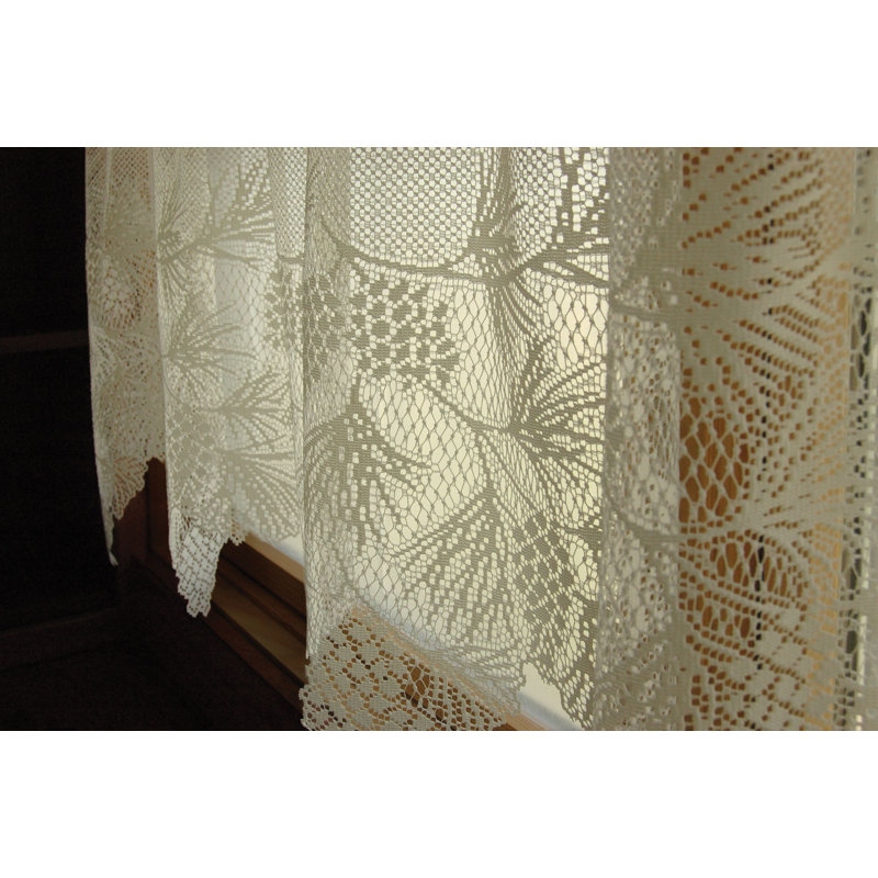 Champlain Floral Cafe Cuirtain, H 24 po x l 60 po, Blanc
