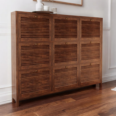 Walnut Solid Wood Shoe Storage Bench
