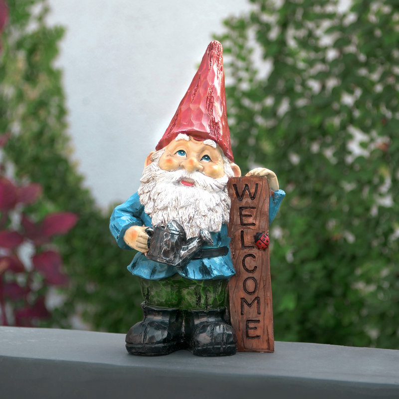 Décoration de jardin Nyla 12 "Tall" Welcome, Noir, 12'' H X 7'' W X 5'' D