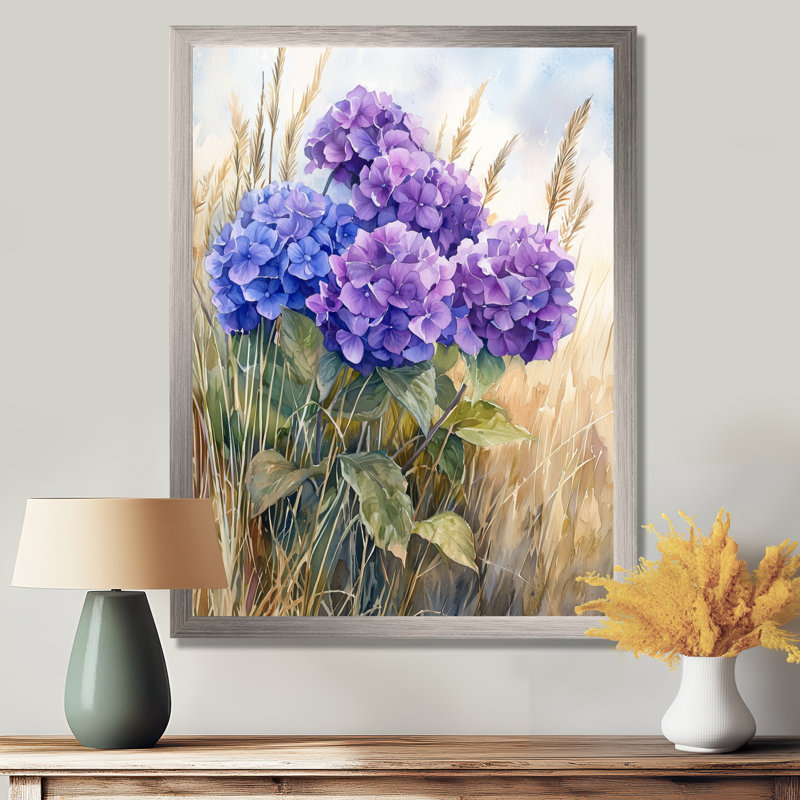 Farley - Floral Wall Decor, Reproduction encadrée d'une seule photo, Argent argent, H 20 po x l 12 po