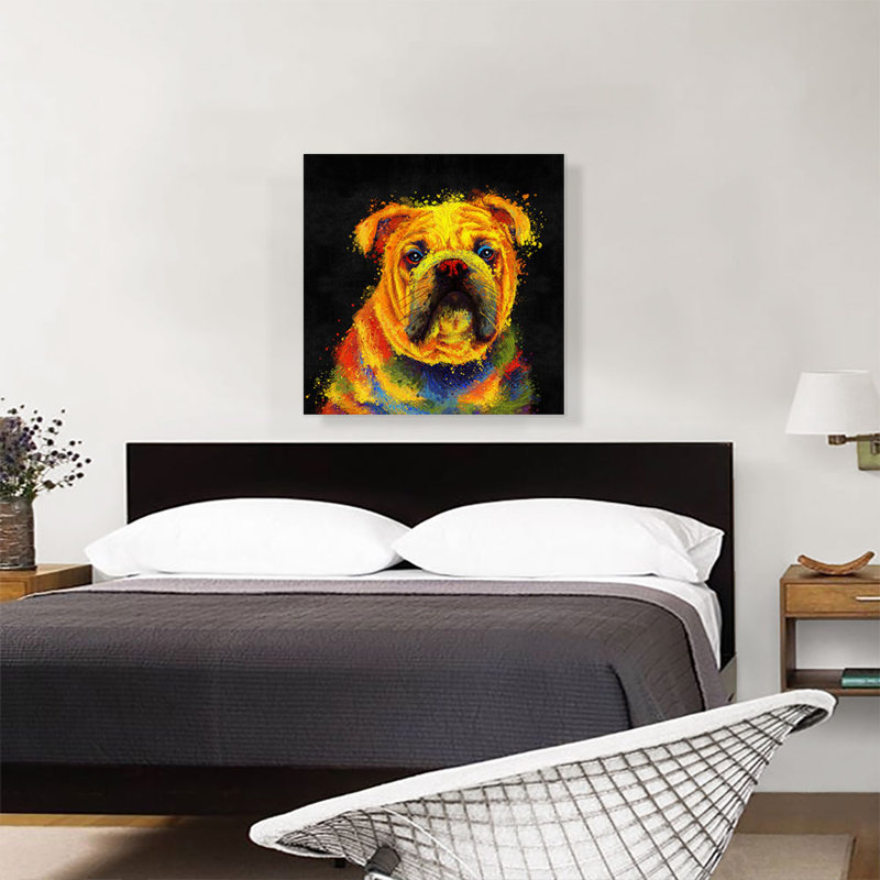 " English Bulldog ", 26" H x 26" W x 1.5" D