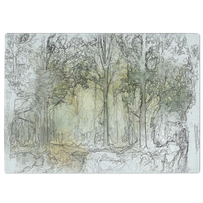 Tempered Glass View of the Forest in the Spring in Abstract Chopping Board