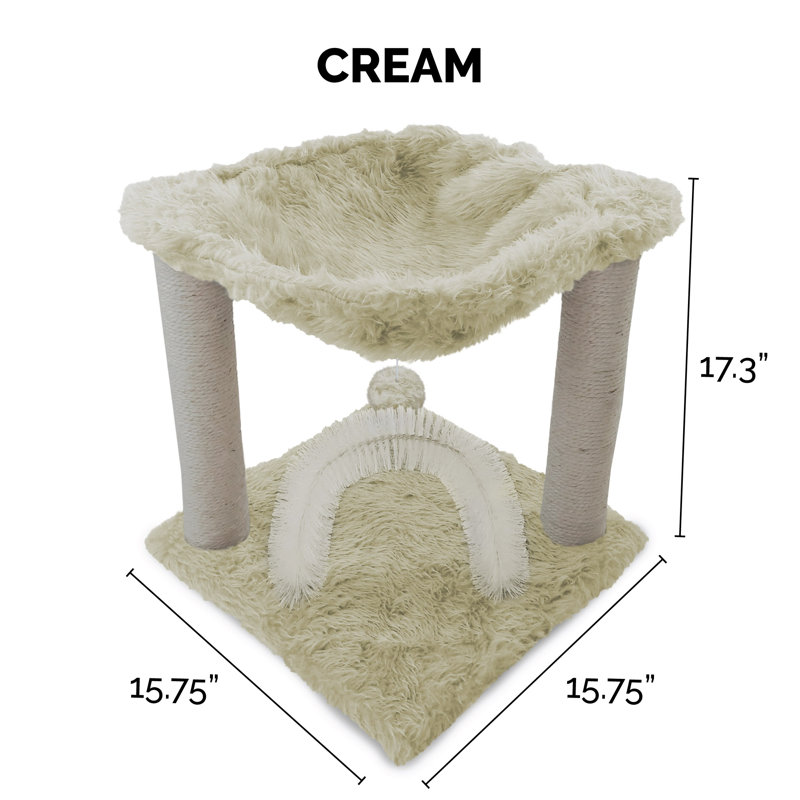 15.75" Tall Cat Hammock Scratcher, Beige