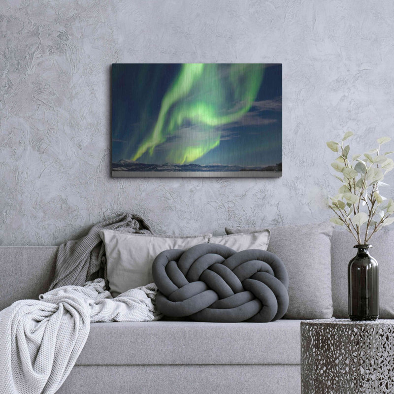 «Spectacular Aurora Borealis Northern Lights» par Luxe Portfolio, art mural en métal, H 24 po x l 36 po