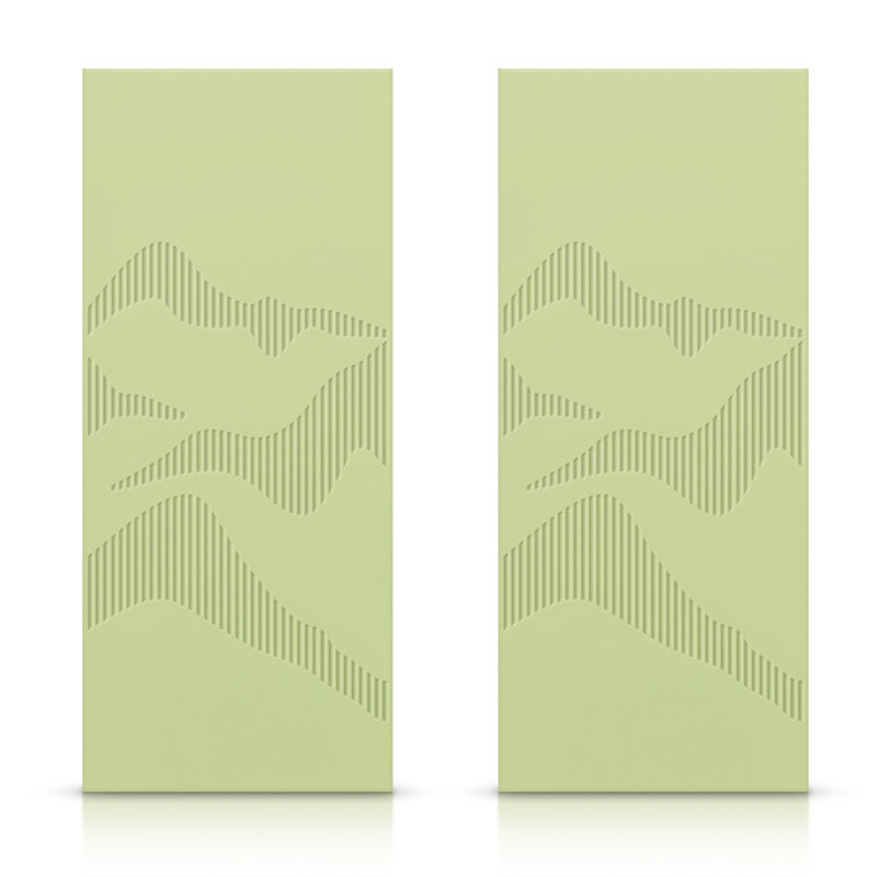 Portes de placard à panneaux et en bois, 48 po x 80 po, Vert sauge
