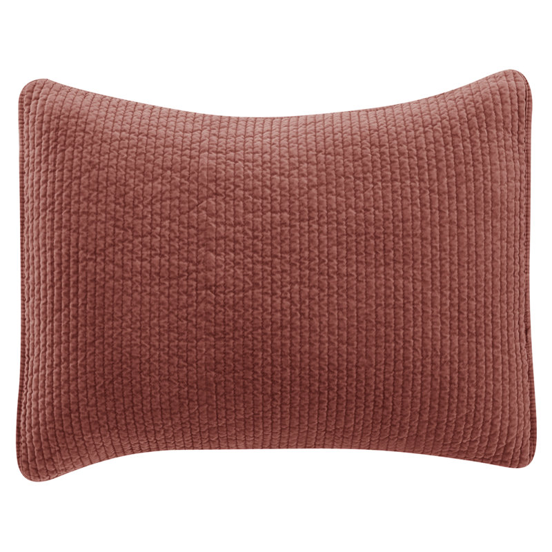 Taie décorative moderne en velours de coton matelassé Stone, Très grand, Toscan