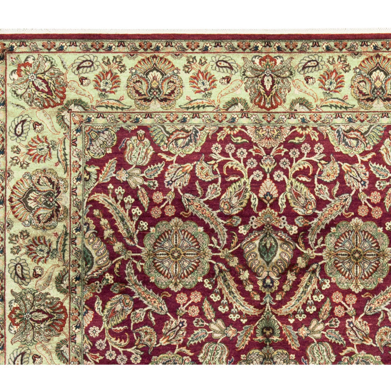 Magnolia Wool Oriental Area Rug in Light Yellow/Red