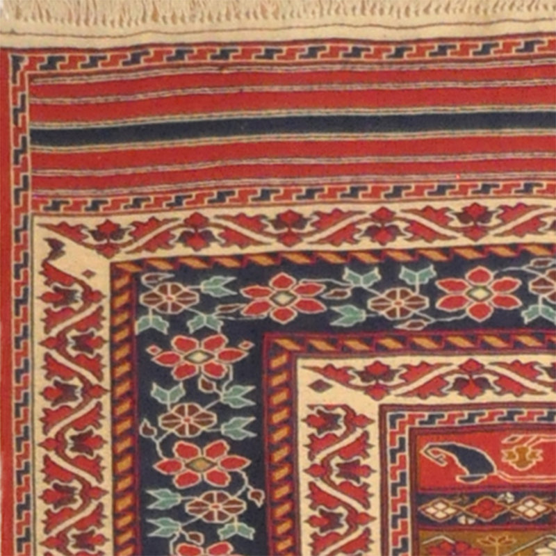 Kilim de laine Soumak tissé à la main