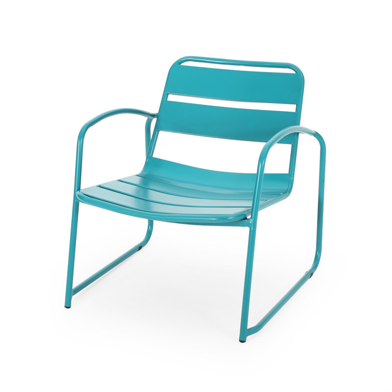 Teal Iron Chair For Relaxed Moments, 24.45 In. Depth, 26.98 Width, 25.24 Height, 14 Lb Chair: Patio Relaxation , D, W, H, Wt