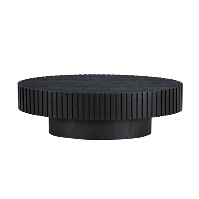 Modern Handcraft Drum Coffee Table Length 43.7 Inch Ellipse Coffee Table For Living Room,Oval Small Coffee Table With Sturdy Pedestal, MDF by Corrigan Studio