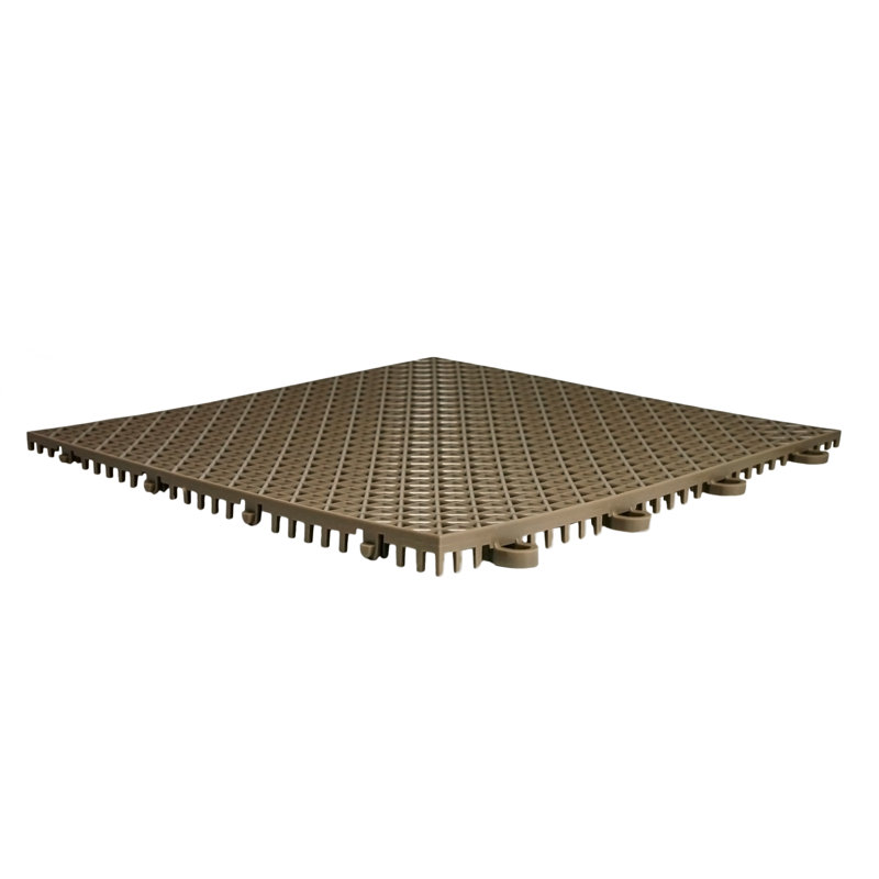Quix Tile Quix Interlocking Indoor/Outdoor Floor Tiles, Patio Flooring, Garage Tile, Decorative Mat, Sport Courts, Mud Brown