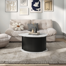 Elettra Arsento Coffee Table With Fluted Pedestal Storage Base