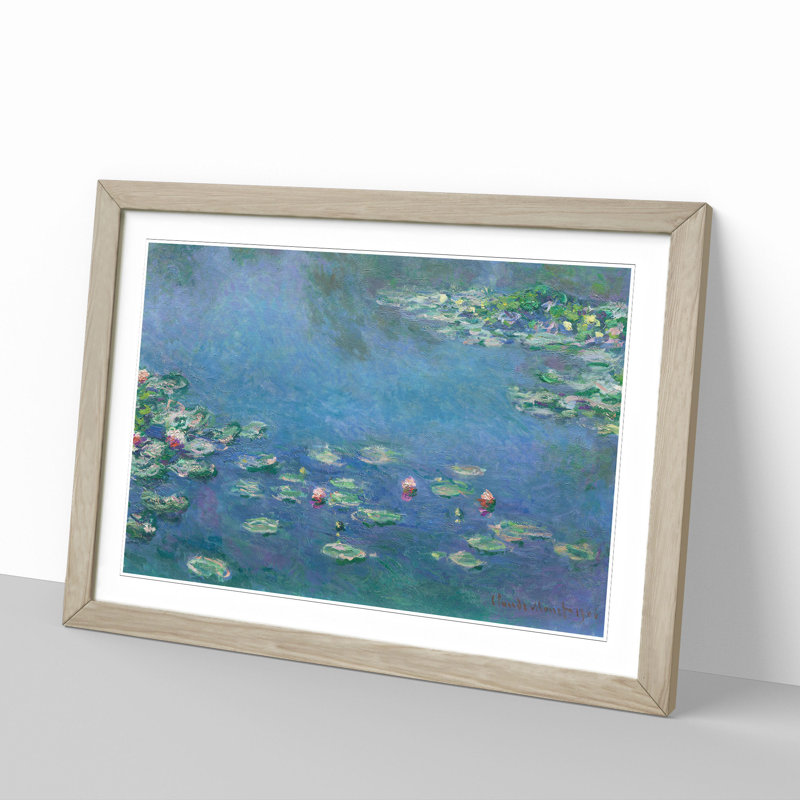 Water Lilies Lily Pond Vol.24 by Claude Monet - Picture Frame Painting, 27cm H x 36cm W x 2cm D, Oak