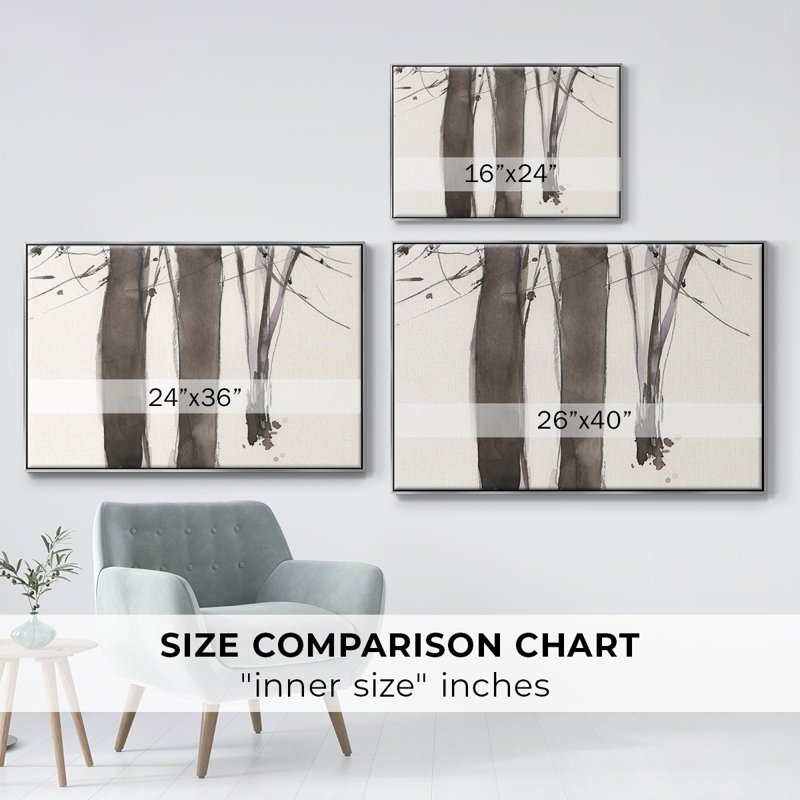 Under the Winter Tree II, reproduction d'art sur toile, H 27 po x l 41 po x P 2 po, Argent