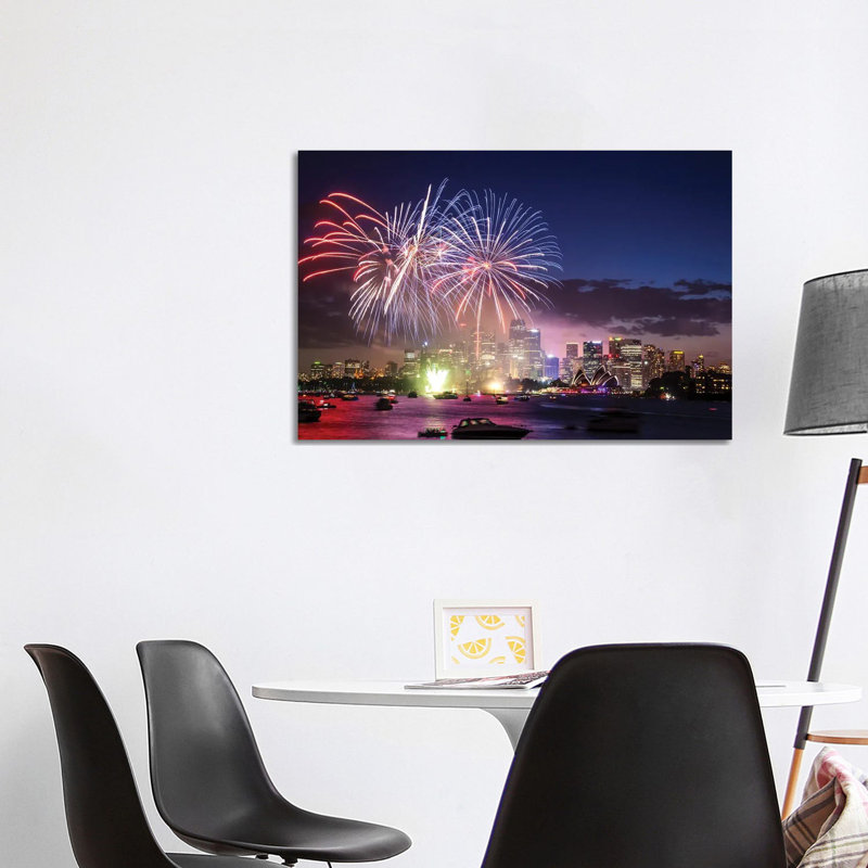 Sydney Fireworks I 1 Piece Wall Art on Canvas, 101.6 cm H x 66.04 cm W x 1.91 cm D, Canvas