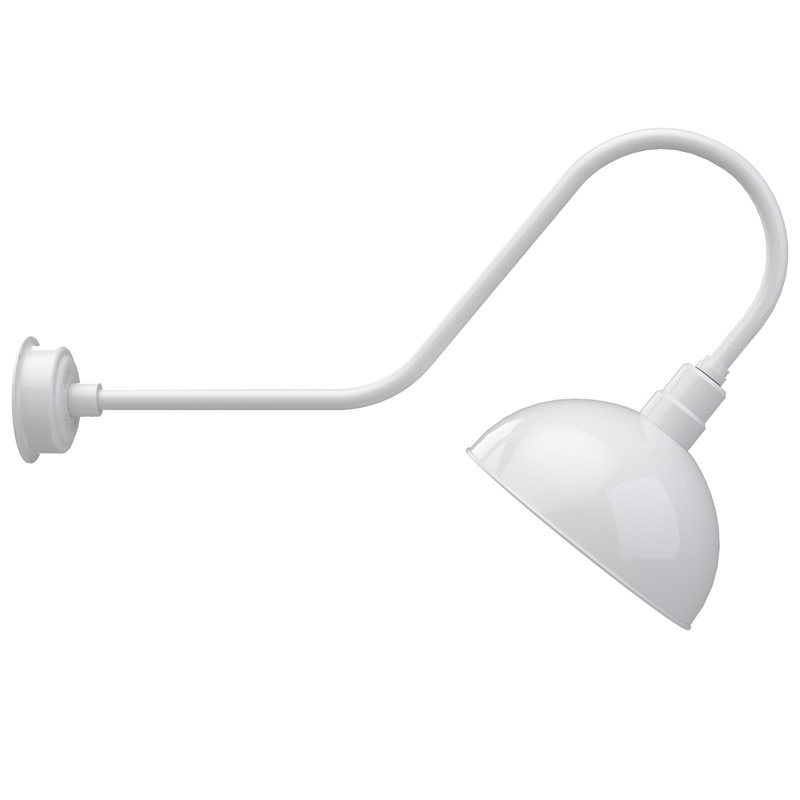 Luminaire de grange d’extérieur à del Dipkarpaz, H 12 po x l 14 po x P 36 po, Blanc