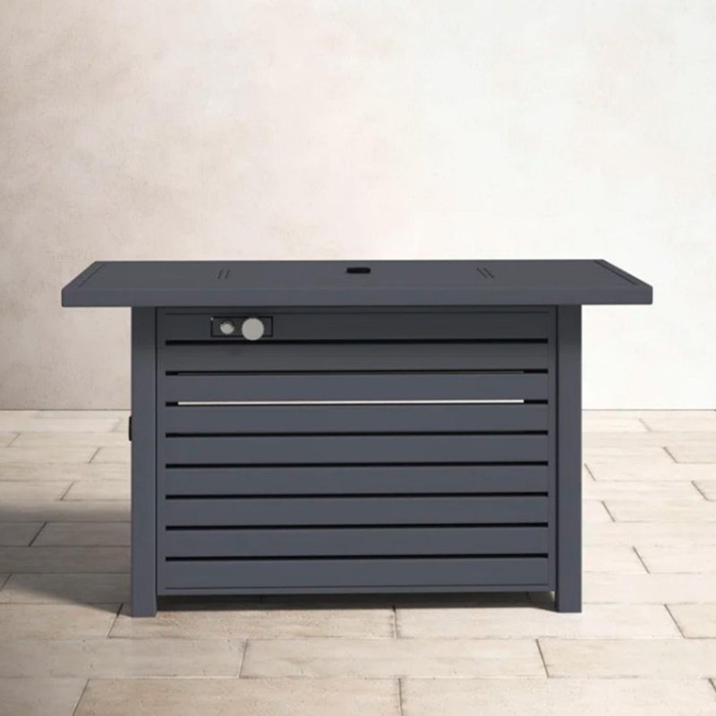 Table de foyer d'extérieur en acier au propane / gaz naturel avec couvercle