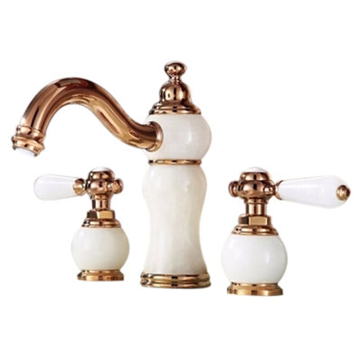 Robinet pour salle de bain à deux poignées Tours de BathSelect - conception classique, corps en laiton massif, noyau de valve en céramique
