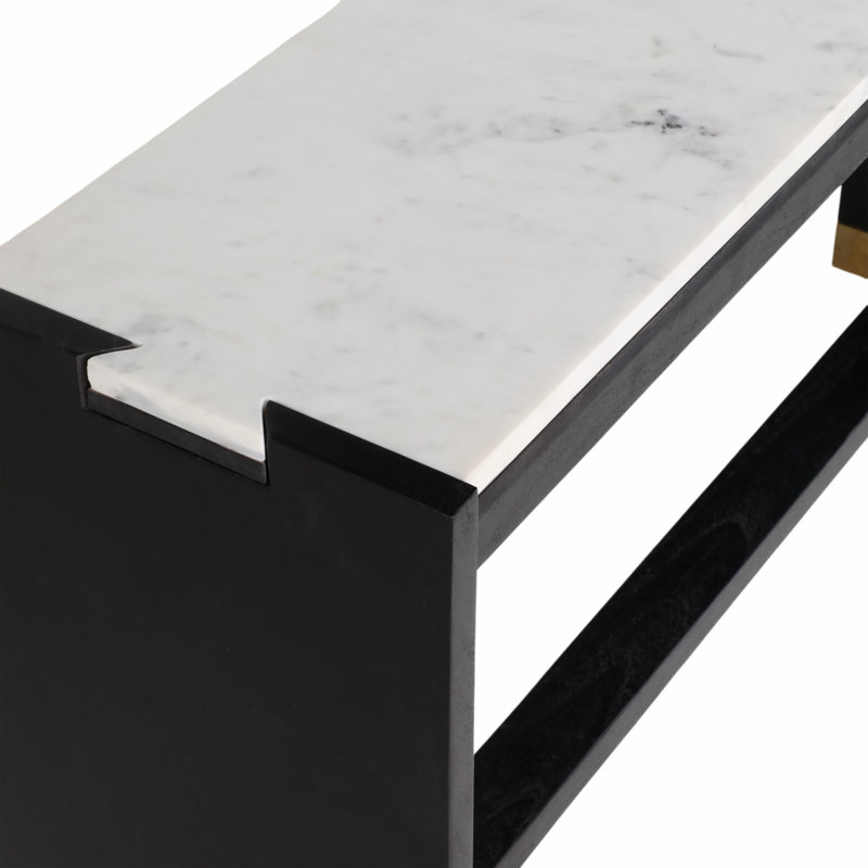 Console Everly Quinn en bois et pierre pour une décoration intérieure élégante