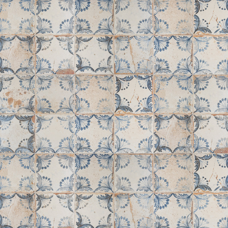 Artisan Oldker 13" x 13" Ceramic Patterned Wall & Floor Tile