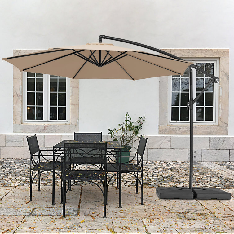 Beeram 120'' Round Cantilever Umbrella with Weighted Base